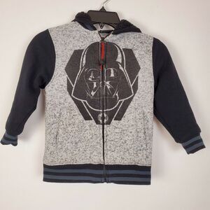 Star Wars Boys XS Black Darth Vader Hooded Sweatshirt Full Zip Dark‎ Side